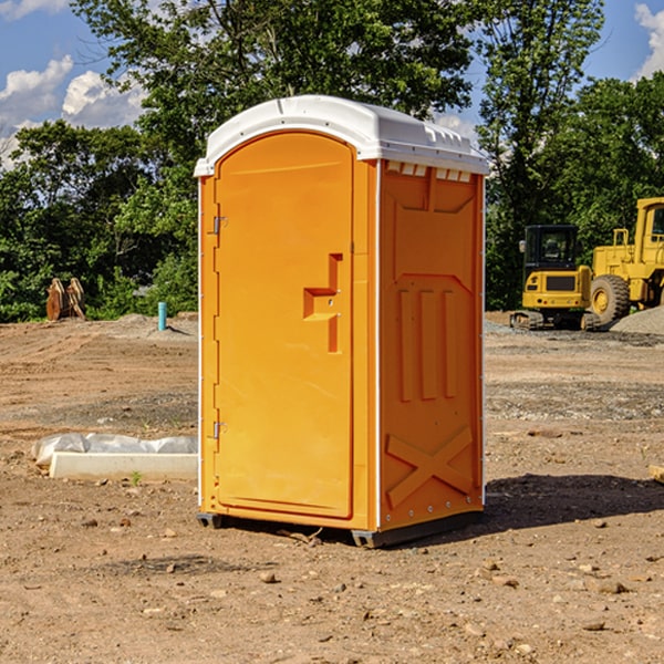 how often are the portable restrooms cleaned and serviced during a rental period in Catron MO